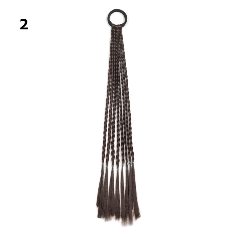 Резинка с косичками 40см 8шт коричневая (31405)