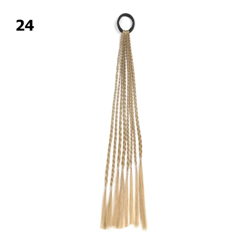 Резинка с косичками 40см 8шт коричневая (31406)