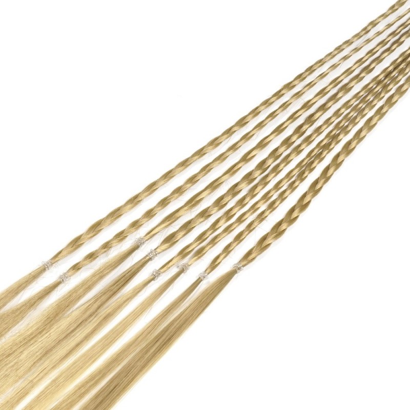 Резинка с косичками 40см 8шт коричневая (31406)