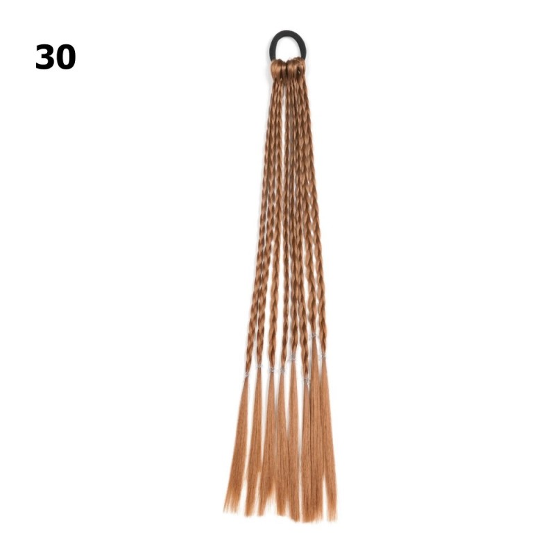 Резинка с косичками 40см 8шт коричневая (31407)