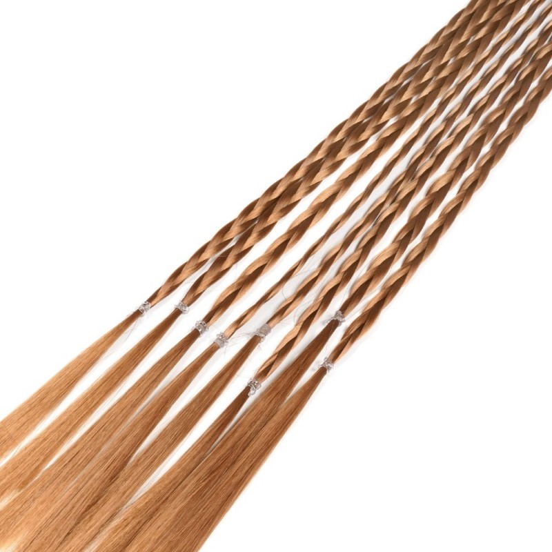 Резинка с косичками 40см 8шт коричневая (31407)