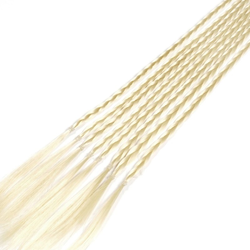 Резинка с косичками 40см 8шт молочная (31409)