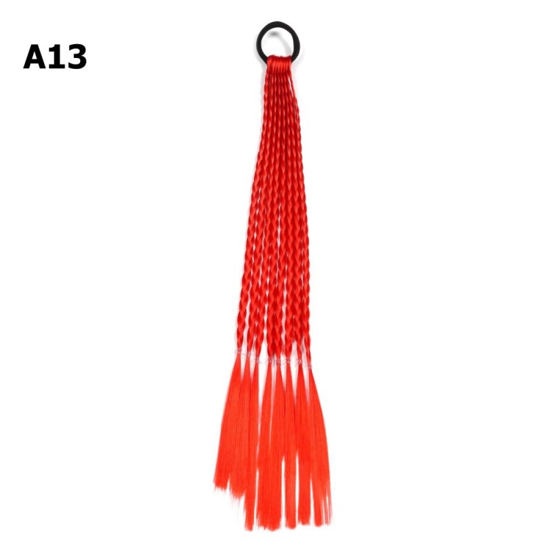 Резинка с косичками 40см 8шт красная (31410)