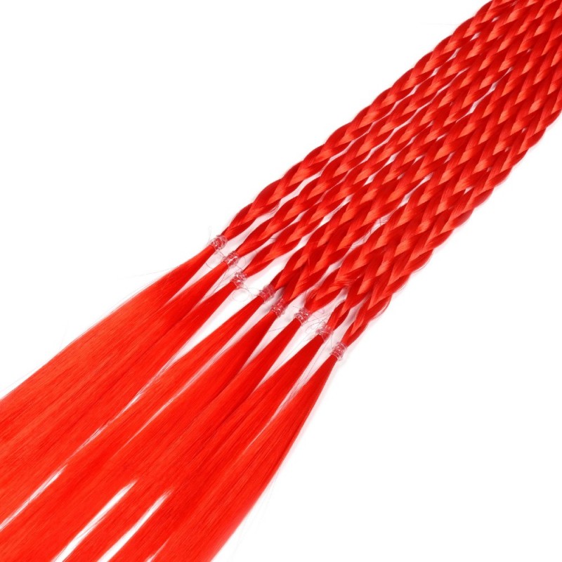 Резинка с косичками 40см 8шт красная (31410)