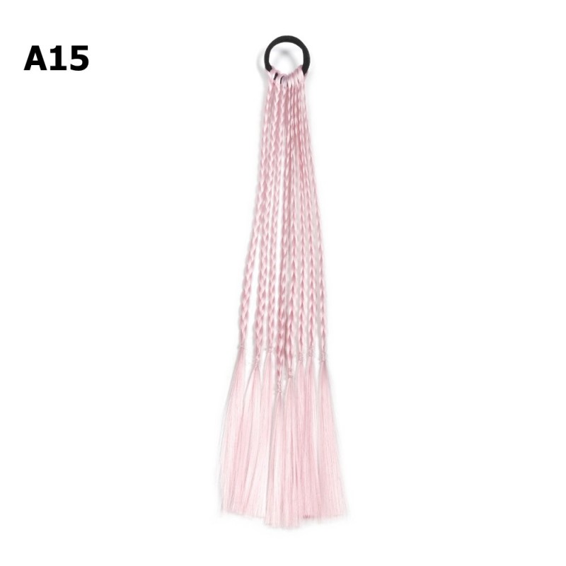 Резинка с косичками 40см 8шт розовая (31411)