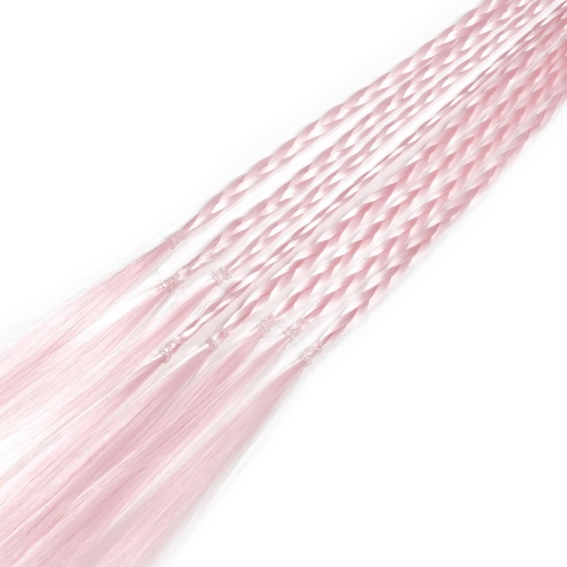 Резинка с косичками 40см 8шт розовая (31411)