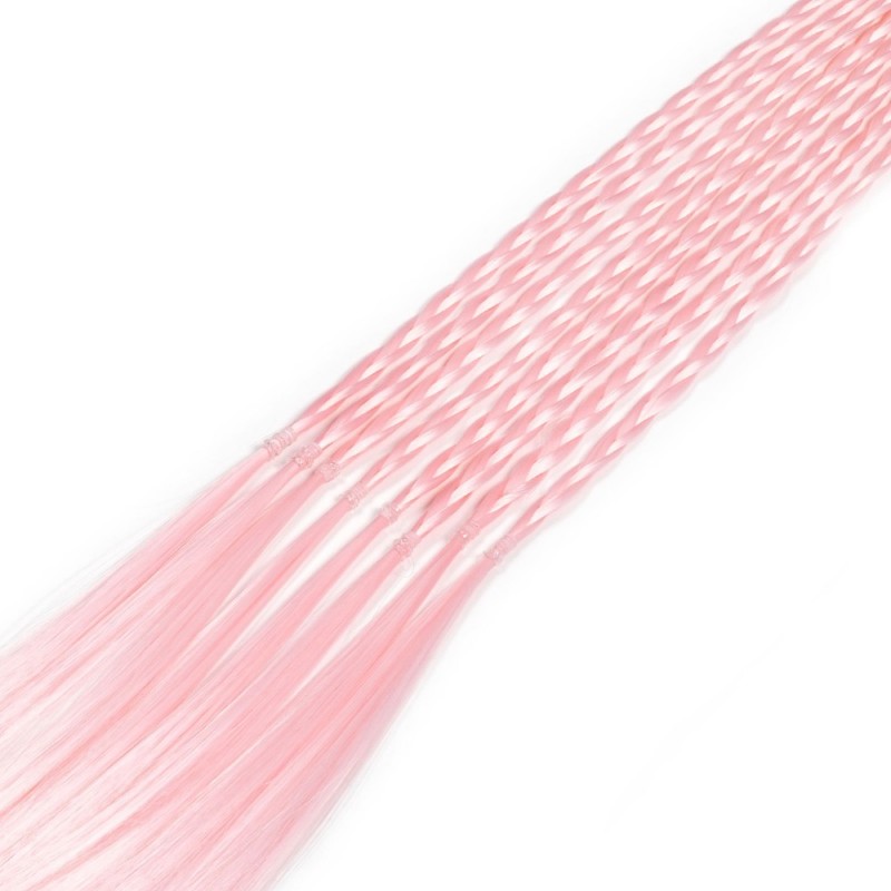 Резинка с косичками 40см 8шт светло-розовая (31412)