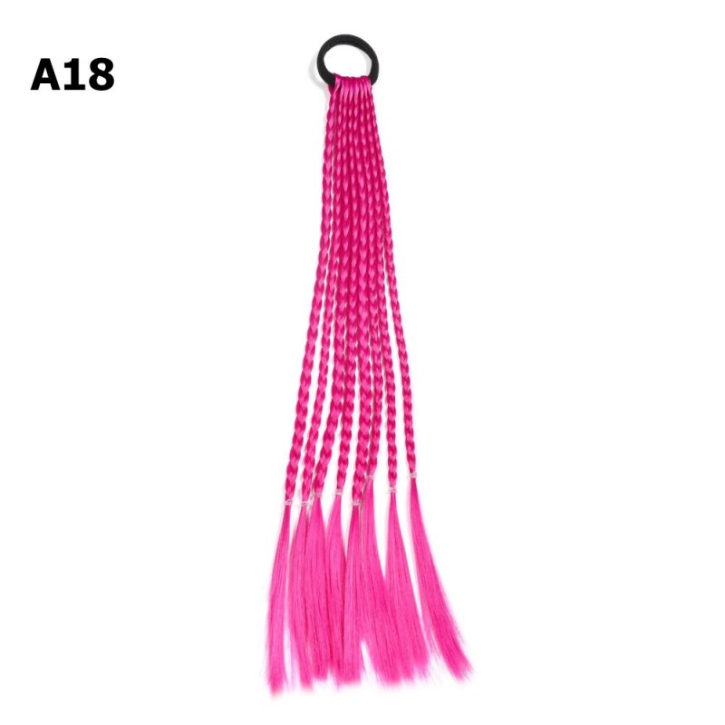 Резинка с косичками 40см 8шт малиновая (31413)