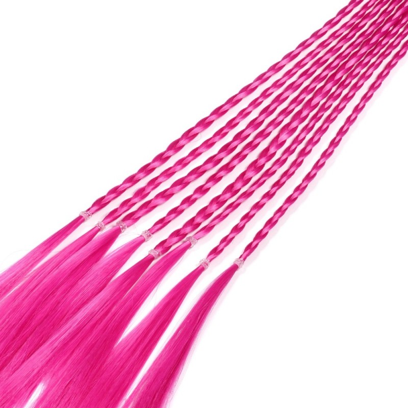 Резинка с косичками 40см 8шт малиновая (31413)