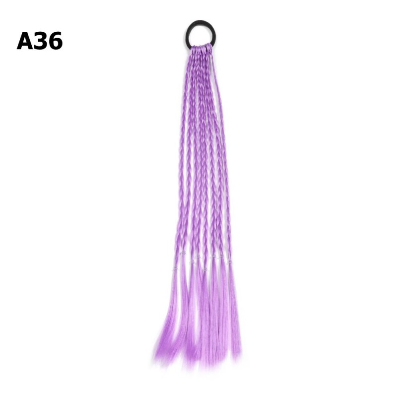 Резинка с косичками 40см 8шт фиолетовая (31414)