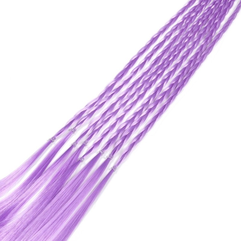 Резинка с косичками 40см 8шт фиолетовая (31414)