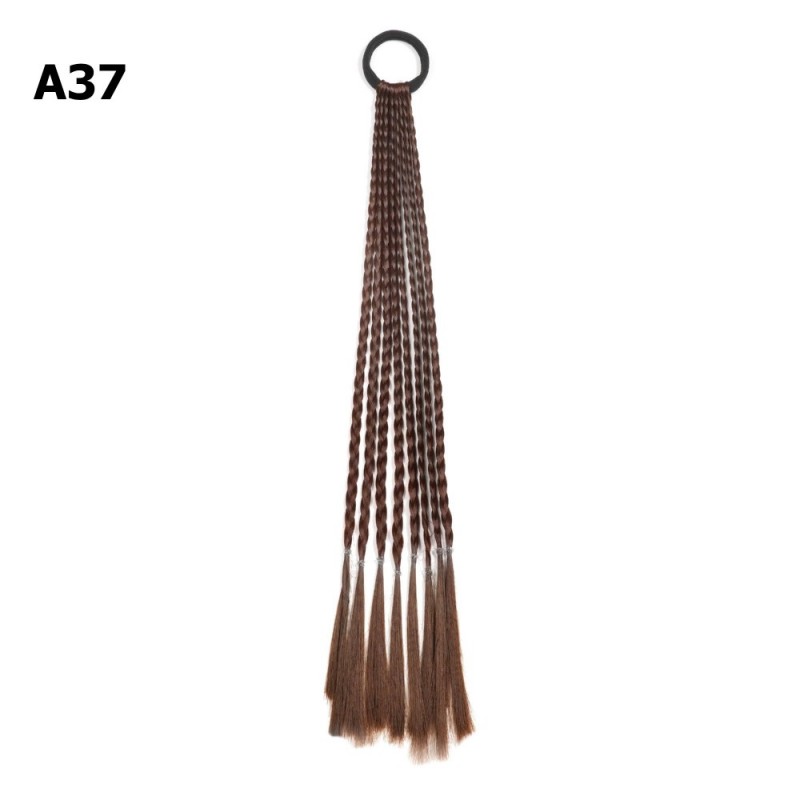Резинка с косичками 40см 8шт коричневая (31415)