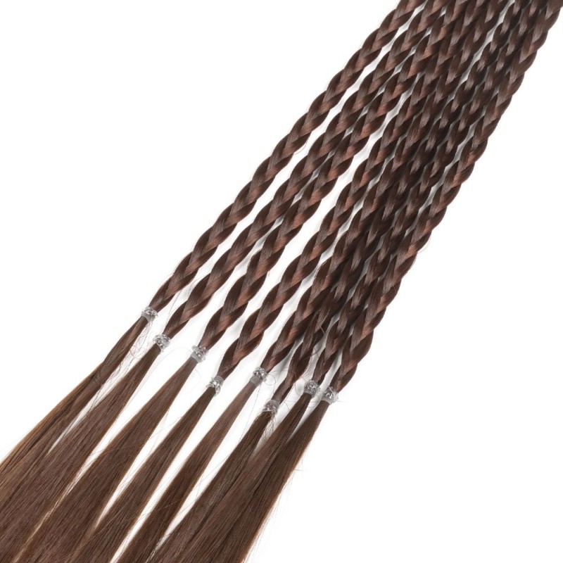 Резинка с косичками 40см 8шт коричневая (31415)