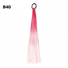 Резинка с косичками 40см 8шт малиново-розовая (31417)