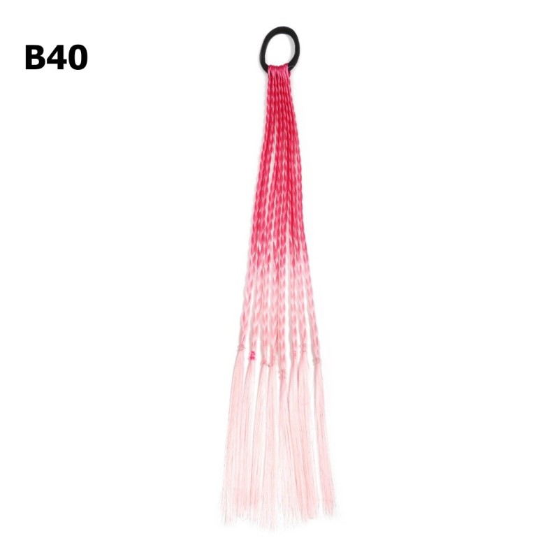 Резинка с косичками 40см 8шт малиново-розовая (31417)