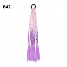 Резинка с косичками 40см 8шт розово-фиолетовая (31418)