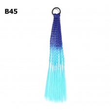 Резинка с косичками 40см 8шт сине-голубая (31419)