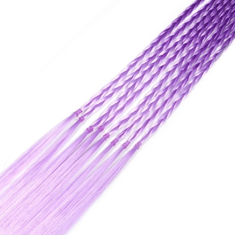 Резинка с косичками 40см 8шт фиолетово-лиловая (31420)