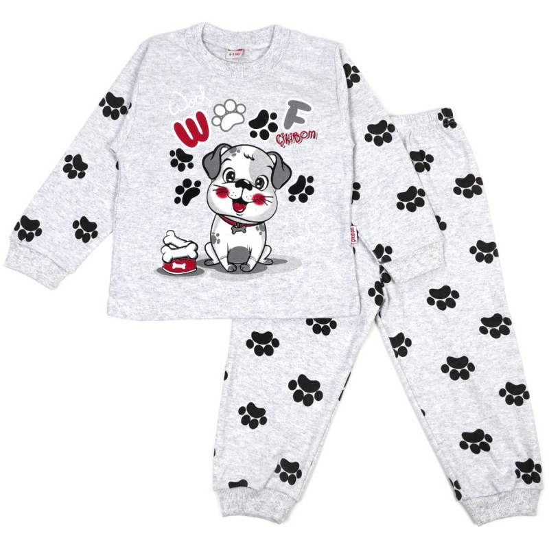 Набор детских костюмов Собачка серый (ростовка 3шт) (26787)