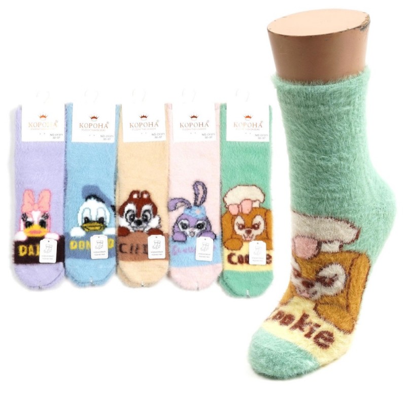 Набор подростковых теплых носков норка 32-37 по обуви (27976)