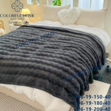 Плед полуторный микрофибра 150х200см в сумке (31801) пепельный