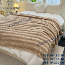 Плед полуторный микрофибра 150х200см в сумке (31803) бежевый