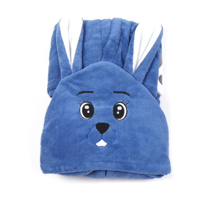 Банный детский халат микрофибра 24485 цвет синий