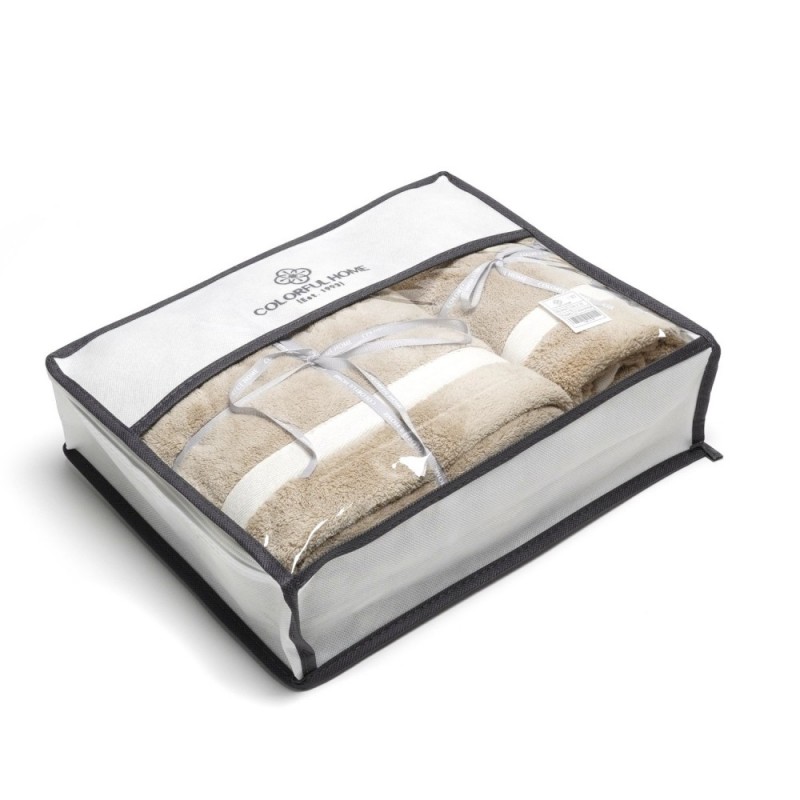 Набор полотенец из микрофибры лицо+баня в подарочной сумке (32125) бежевый