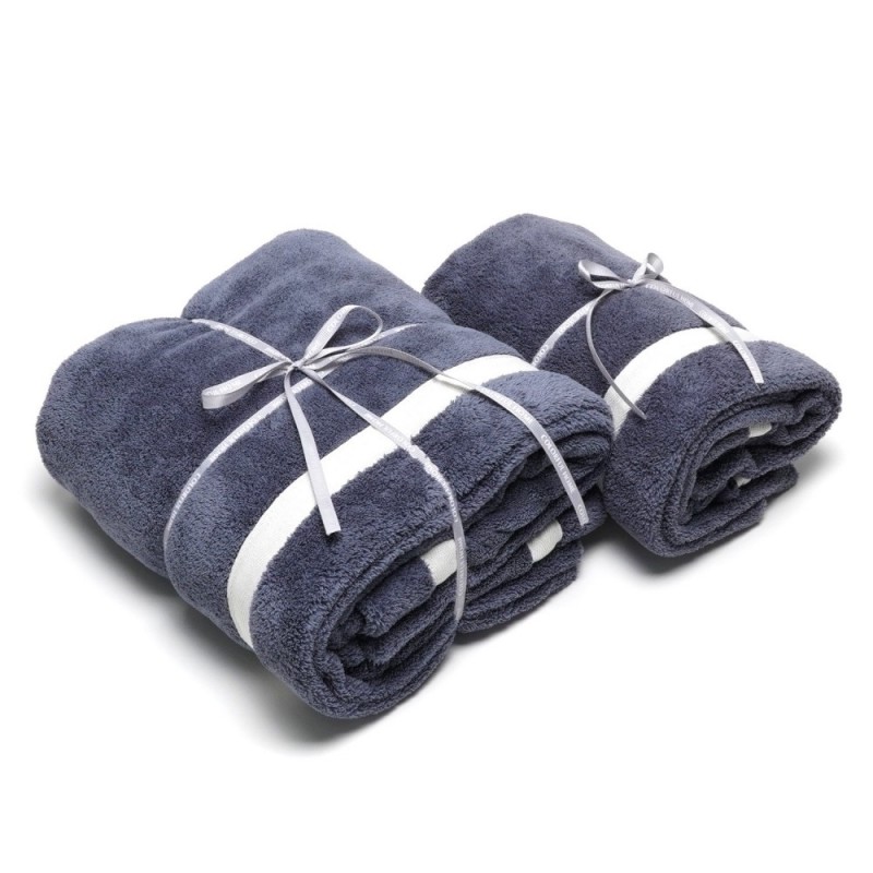 Набор полотенец из микрофибры лицо+баня в подарочной сумке (32127) графит