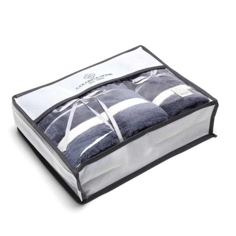 Набор полотенец из микрофибры лицо+баня в подарочной сумке (32127) графит