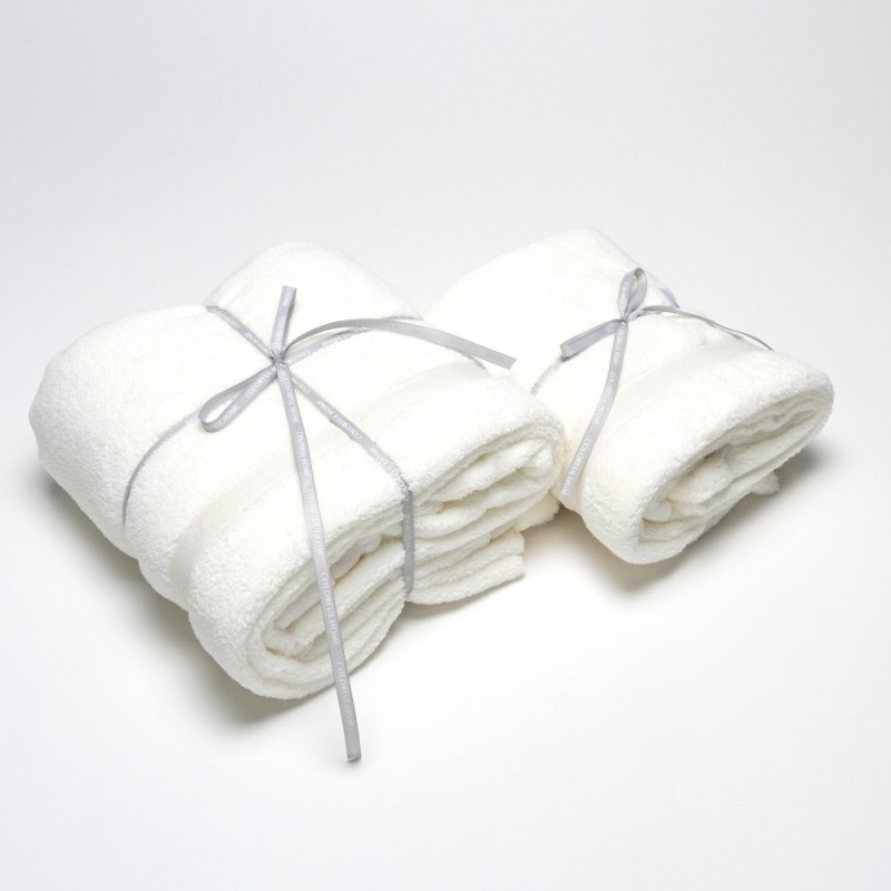 Набор полотенец из микрофибры лицо+баня в подарочной сумке (32128) белый