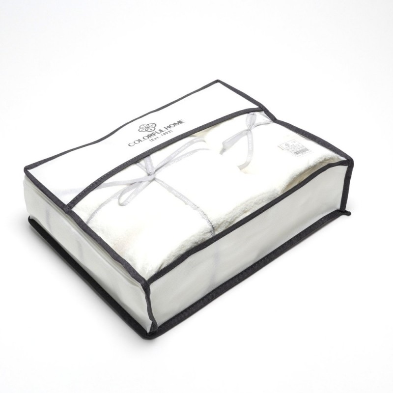 Набор полотенец из микрофибры лицо+баня в подарочной сумке (32128) белый