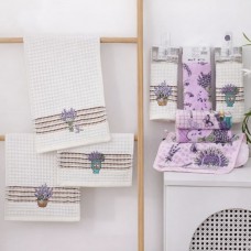 Набор кухонных вафельные+микрофибра полотенец 25x50см (32364)