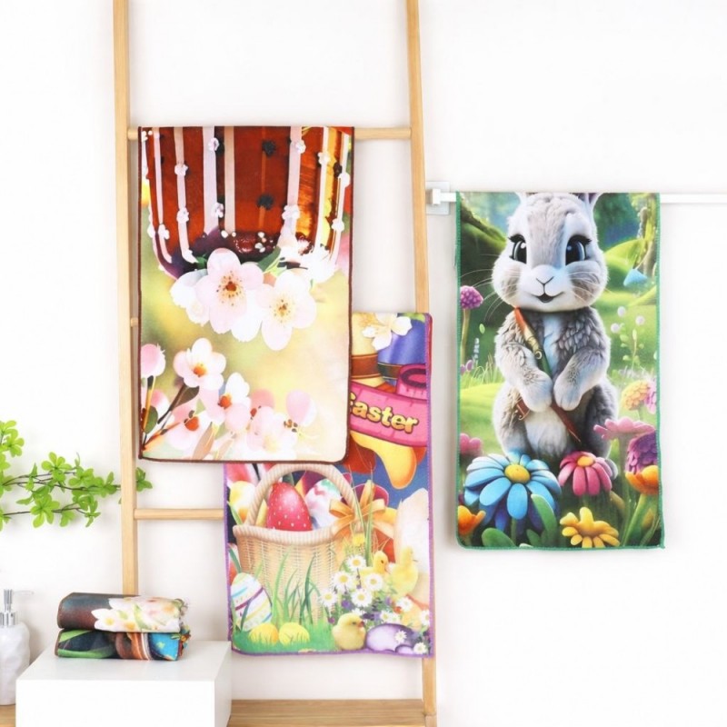 Набор кухонных полотенец из микрофибры 35x70см (32422) пасхальные