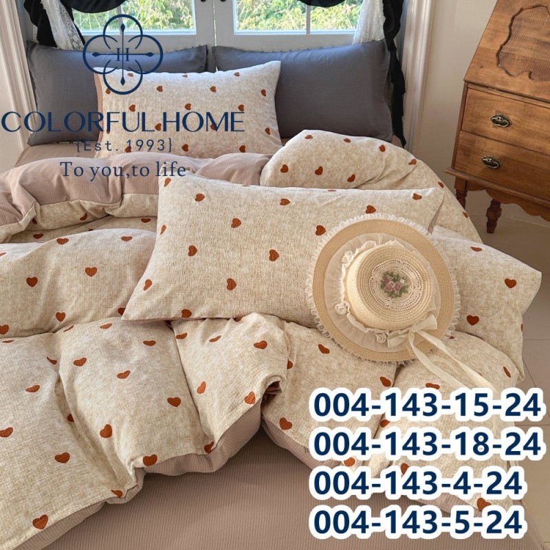 Постельное белье семейное жатка муслин люкс с простынью на резинке (32470)