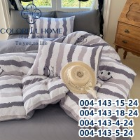 Постельное белье семейное жатка муслин люкс с простынью на резинке (32471)