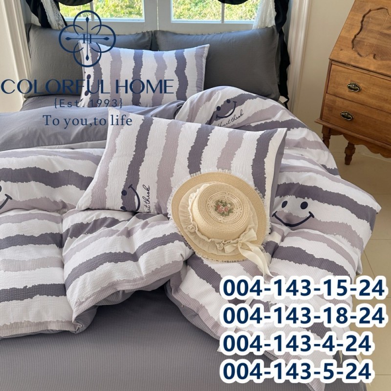 Постельное белье семейное жатка муслин люкс с простынью на резинке (32471)