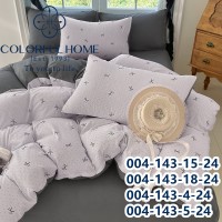 Постельное белье семейное жатка муслин люкс с простынью на резинке (32473)