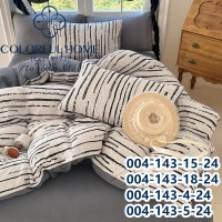 Постельное белье семейное жатка муслин люкс с простынью на резинке (32475)