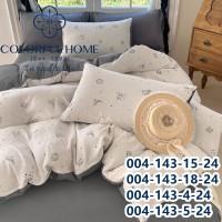 Постельное белье семейное жатка муслин люкс с простынью на резинке (32476)