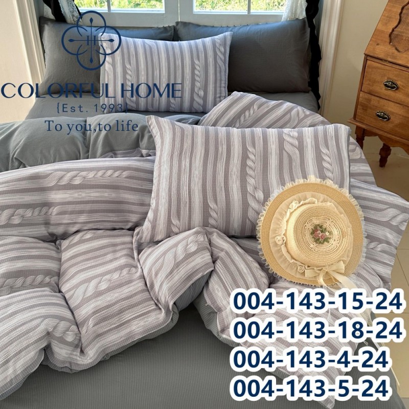 Постельное белье семейное жатка муслин люкс с простынью на резинке (32477)