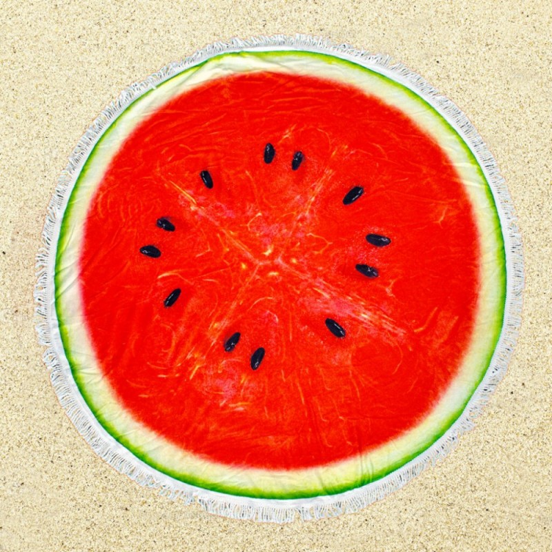 Полотенца пляжные круглые 27100 микс расцветки 55 шт (ящик)