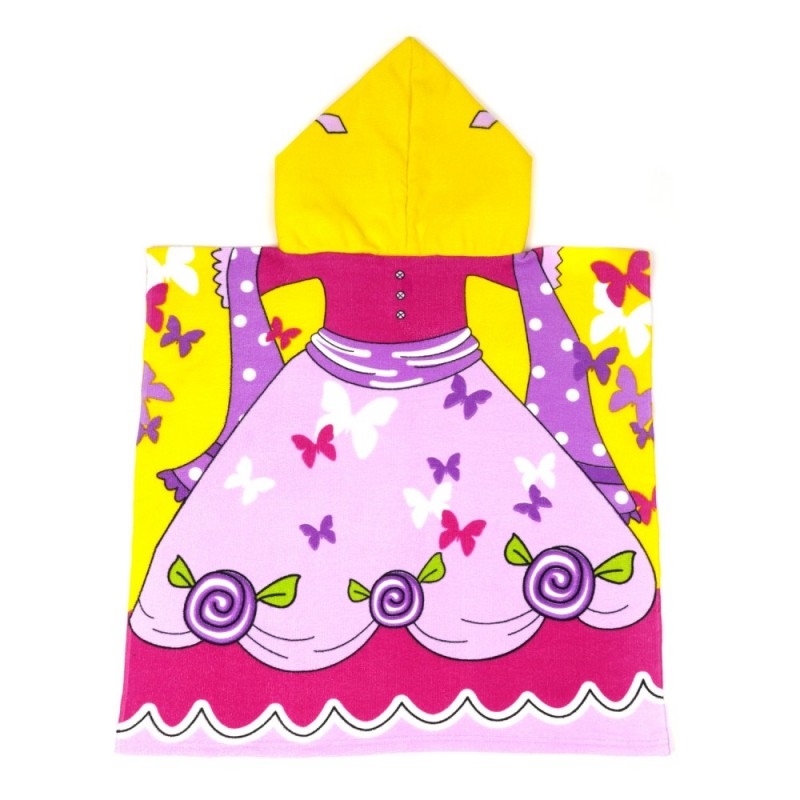Детское пляжное полотенце пончо 60х120 см с капюшоном (27117)