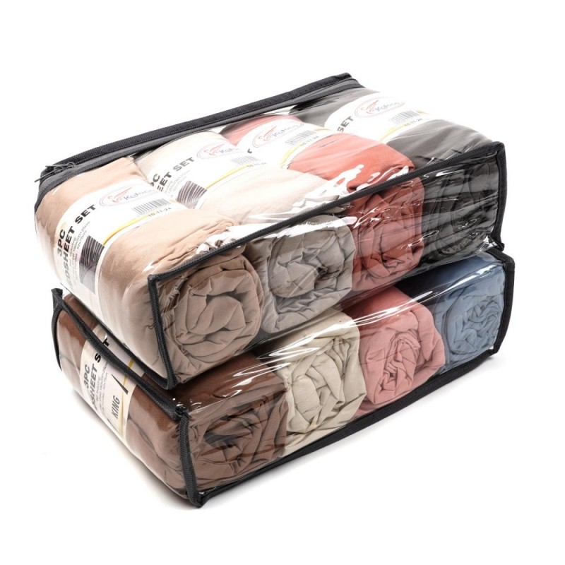 Комплект хлопковых простыней на резинке 180х200см + 2 наволчки 52х75см (30362)