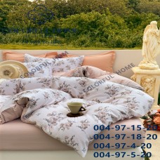 Постельное белье полуторное мягкий хлопок с простынью на резинке (31009)