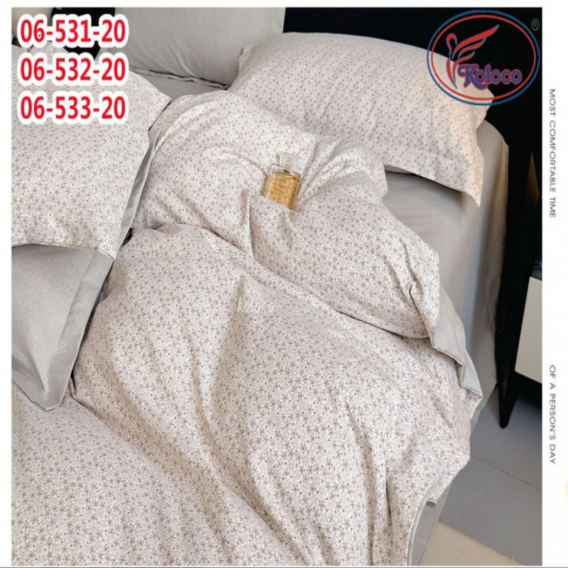 Постельное белье Евро размер с простынью на резинке Фланель (31993)