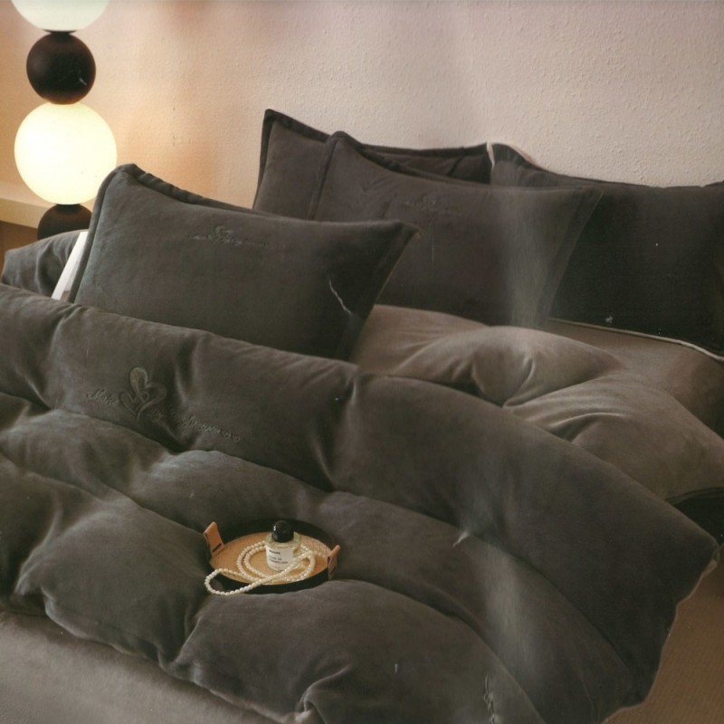 Велюровое постельное белье евро размер (32015)