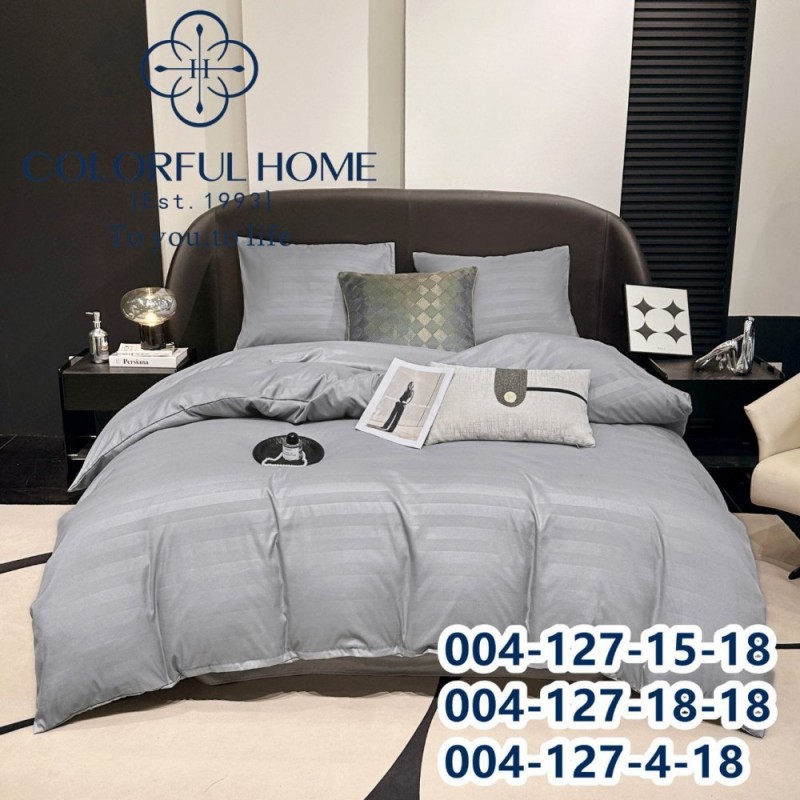 Постельное белье Евро размер сатин страйп с простынью на резинке (32269)