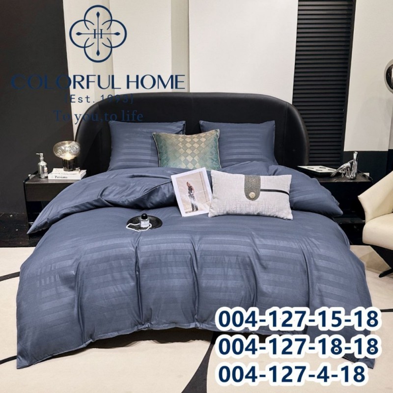 Постельное белье Евро размер сатин страйп с простынью на резинке (32272)