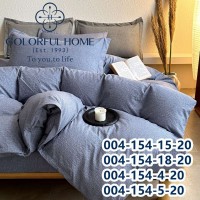 Комплект постельного белья вареный хлопок двуспальный с простынью на резинке (32282)